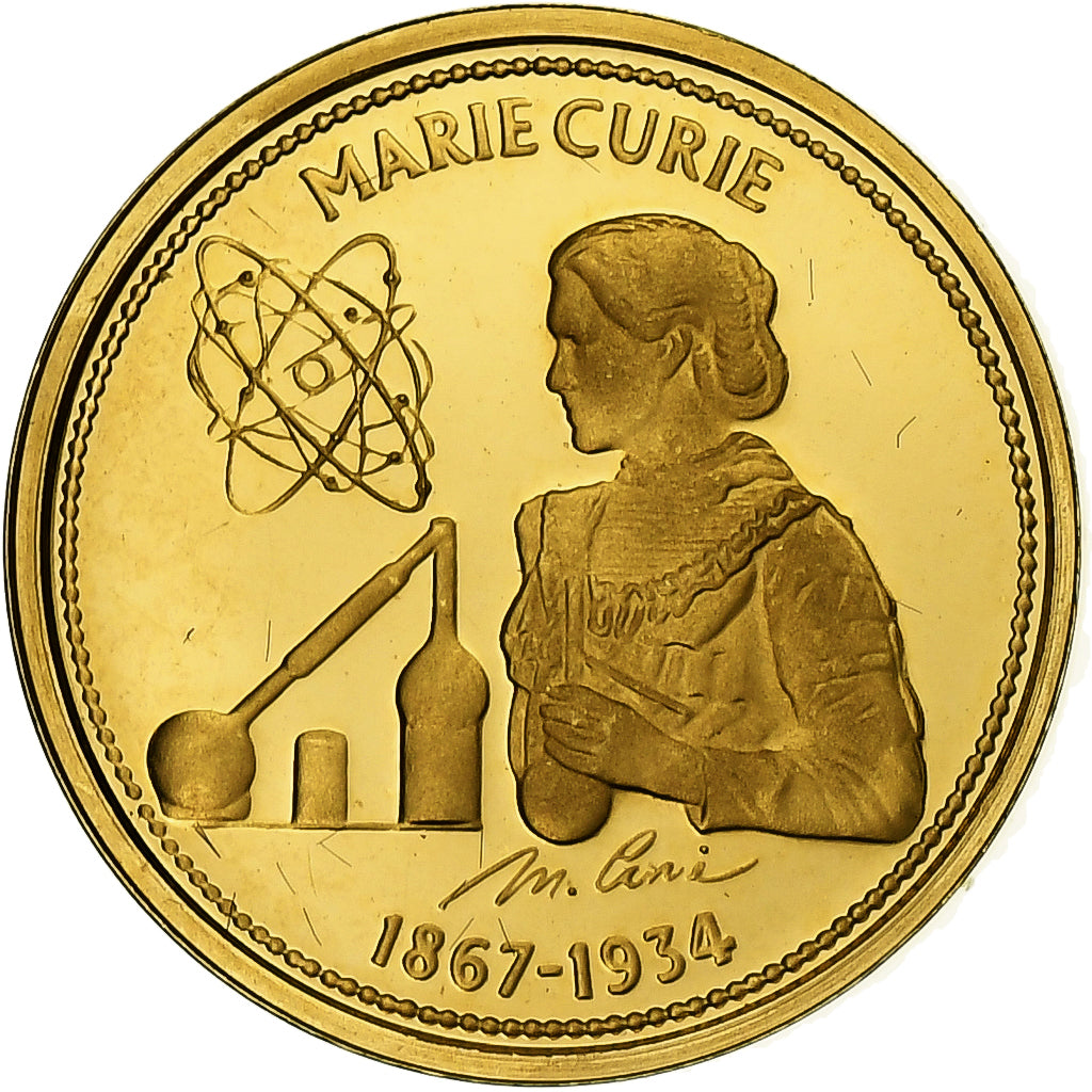 Francja, Token, Marie Curie, 1867-1934, Złoto, Proof, MS(63)