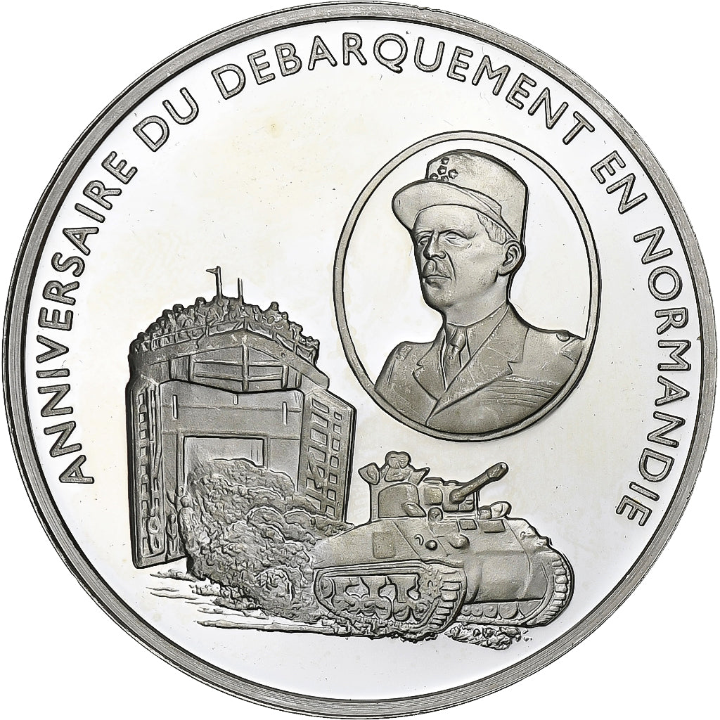 France, Medal, Anniversaire du Débarquement de Normandie, Silver, Leclerc