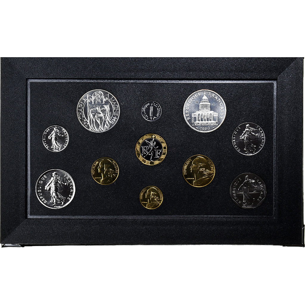 Frankreich, Coffret 1 c. à 100 frs., 1990, Monnaie de Paris, FDC, STGL