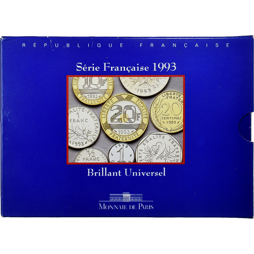France, Coffret 1 c. à 20 frs., 1993, Monnaie de Paris, BU, MS(65-70)