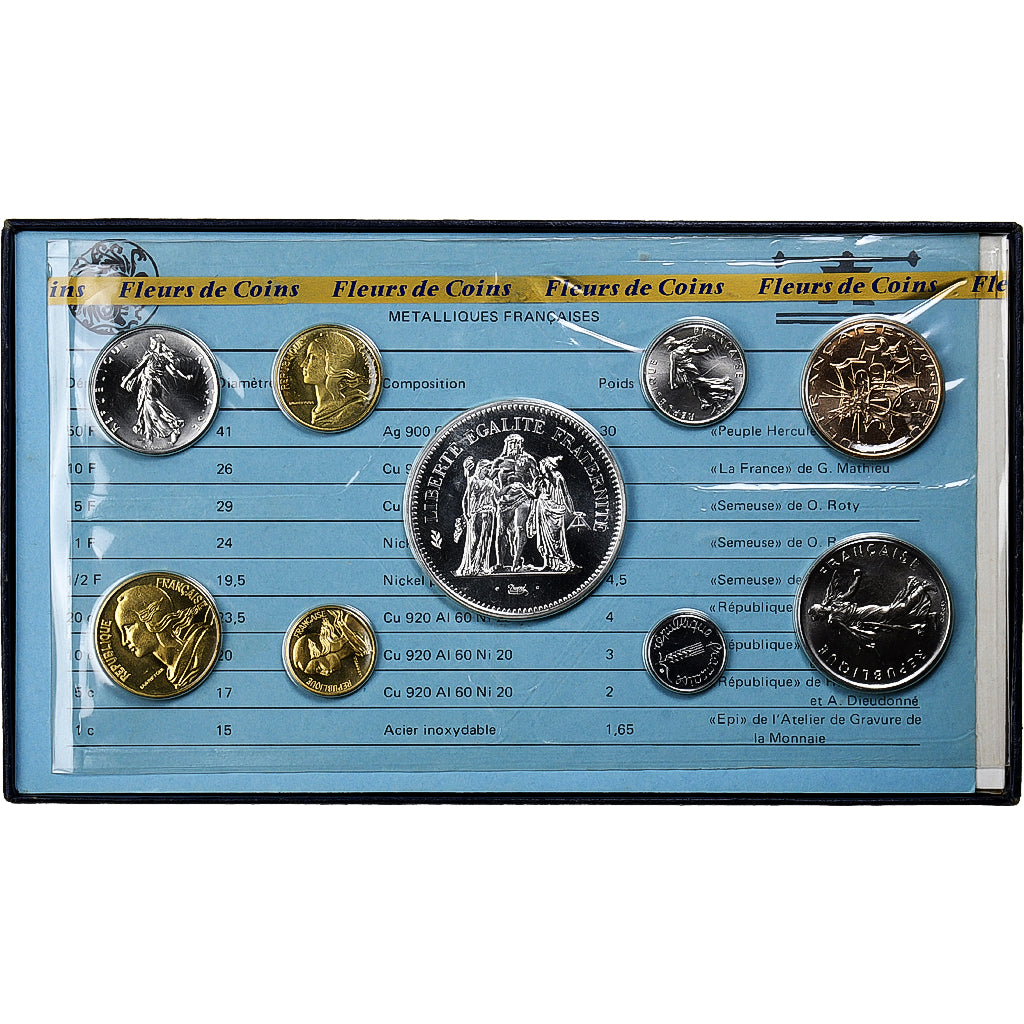 France, Coffret 1 c. à 50 frs., 1978, Monnaie de Paris, FDC, FDC