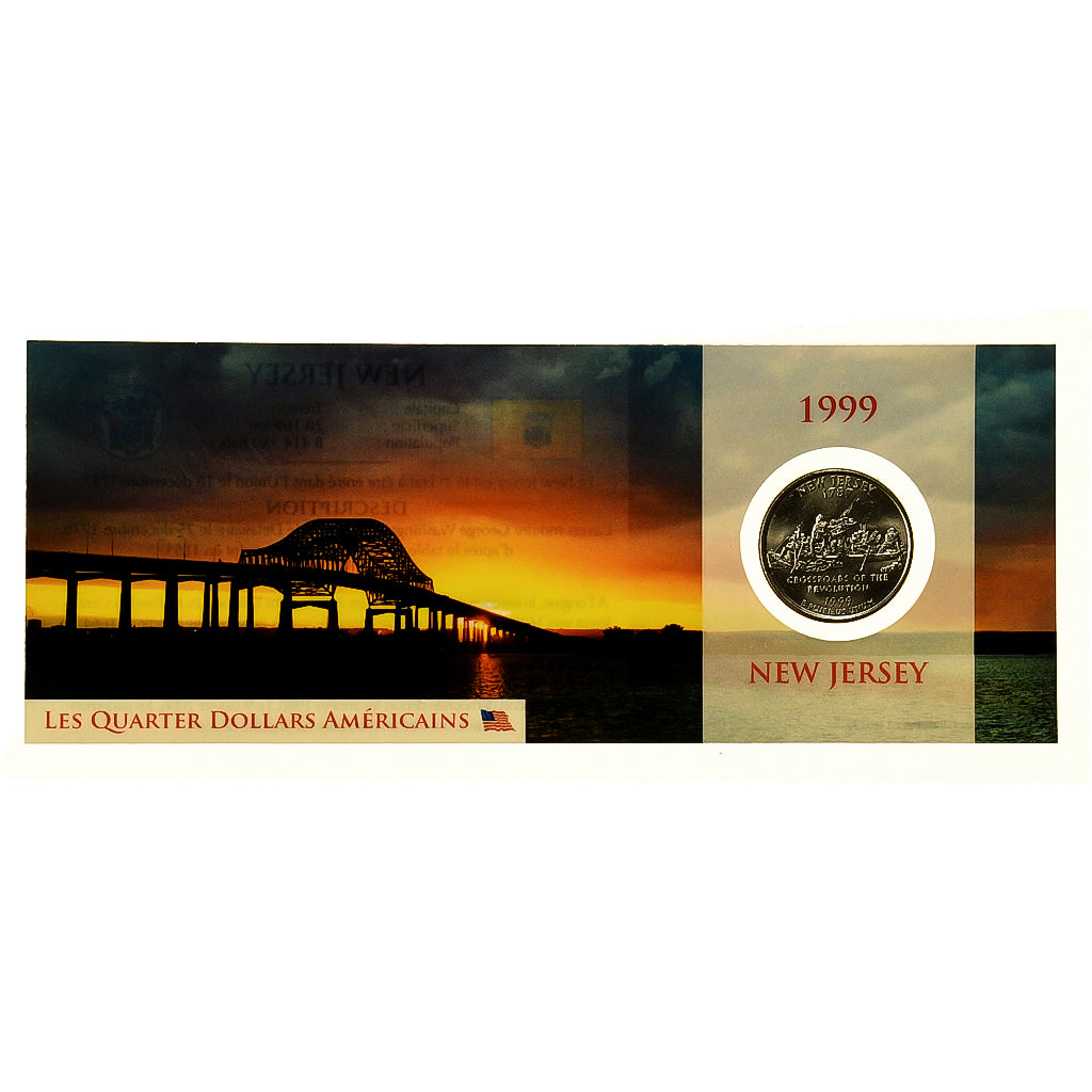 Stati Uniti, quarter dollar, New Jersey, 1999, Philadelphia, Rame-nichel, FDC