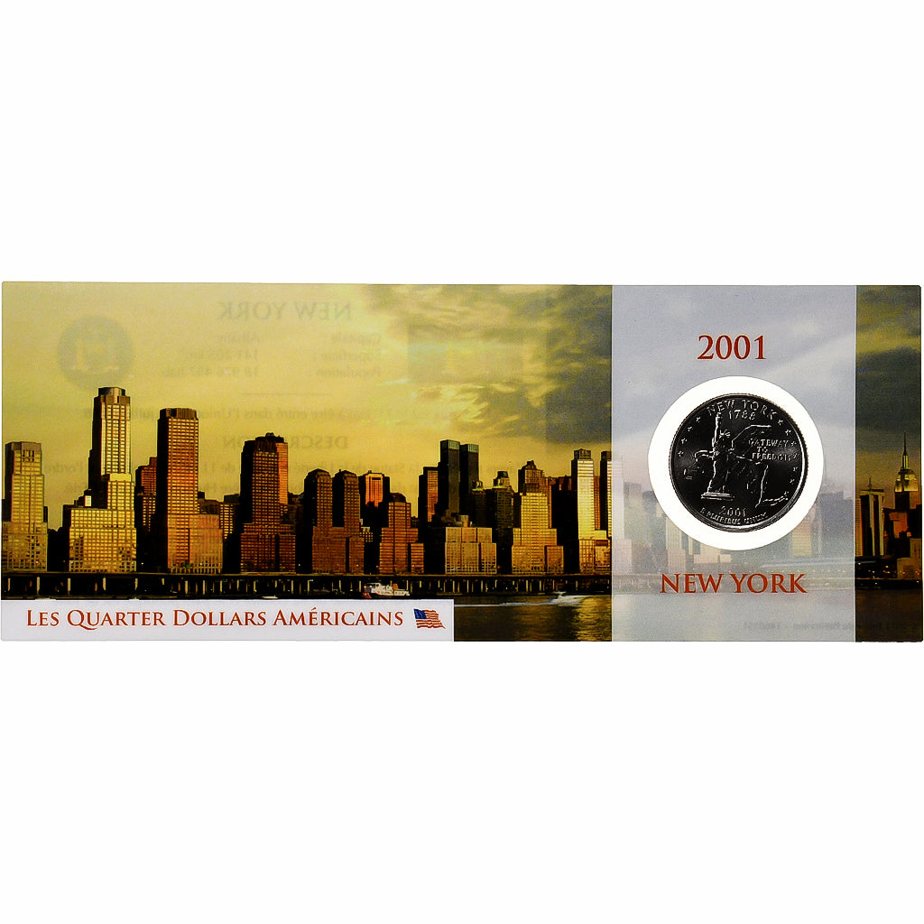 Estados Unidos, quarter dollar, New York, 2001, Philadelphia, Cobre - níquel