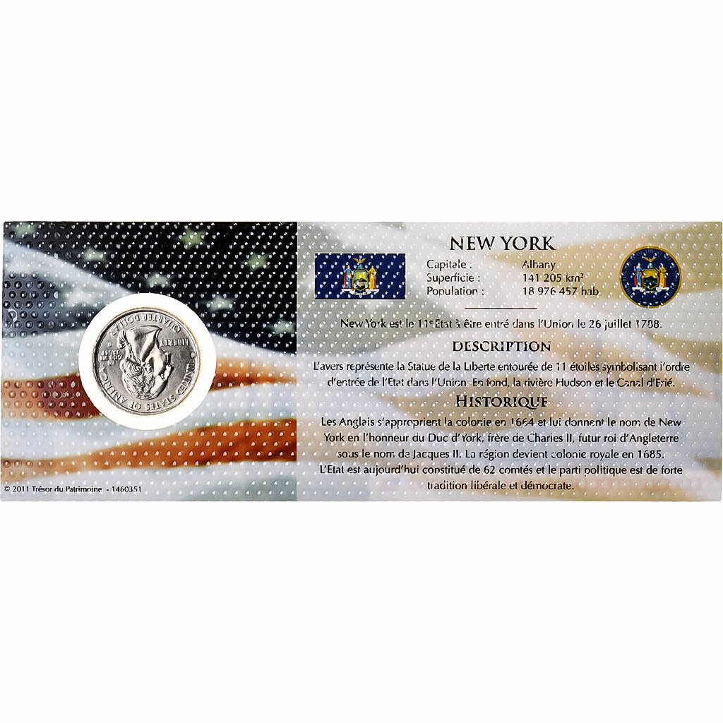 Estados Unidos, quarter dollar, New York, 2001, Philadelphia, Cobre - níquel