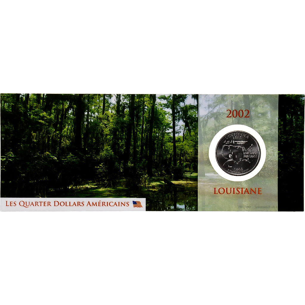 Stati Uniti, quarter dollar, Louisiana, 2002, Philadelphia, Rame-nichel, FDC