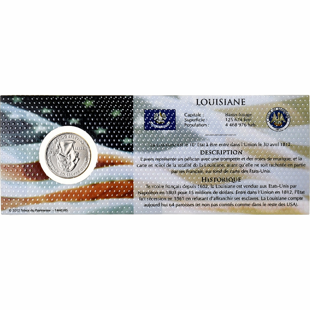 Stati Uniti, quarter dollar, Louisiana, 2002, Philadelphia, Rame-nichel, FDC