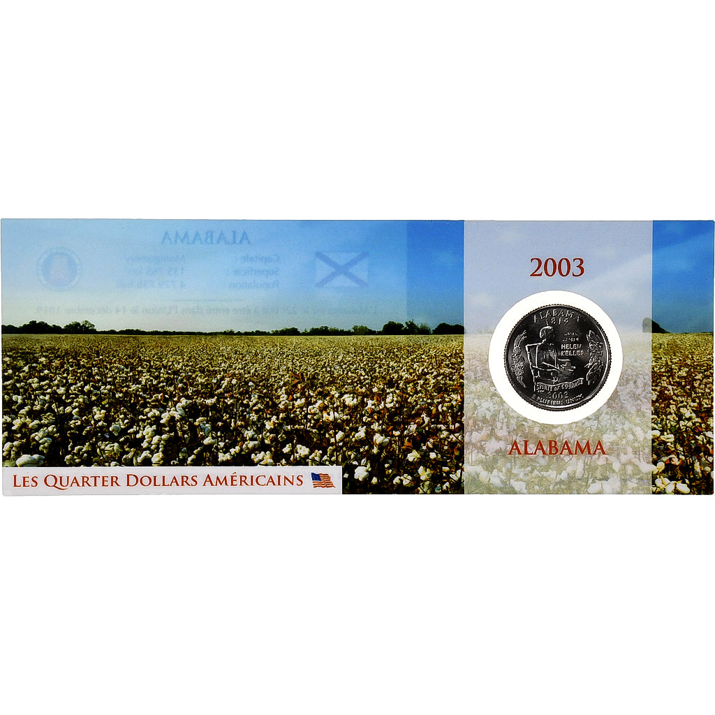Stati Uniti, quarter dollar, Alabama, 2003, Philadelphia, Rame-nichel, FDC