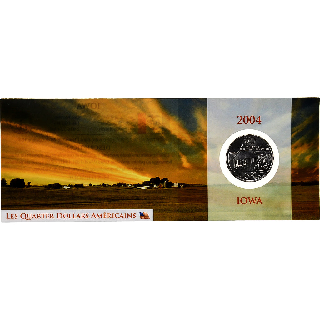 Stati Uniti, quarter dollar, Iowa, 2004, Philadelphia, Rame-nichel, FDC, KM:358