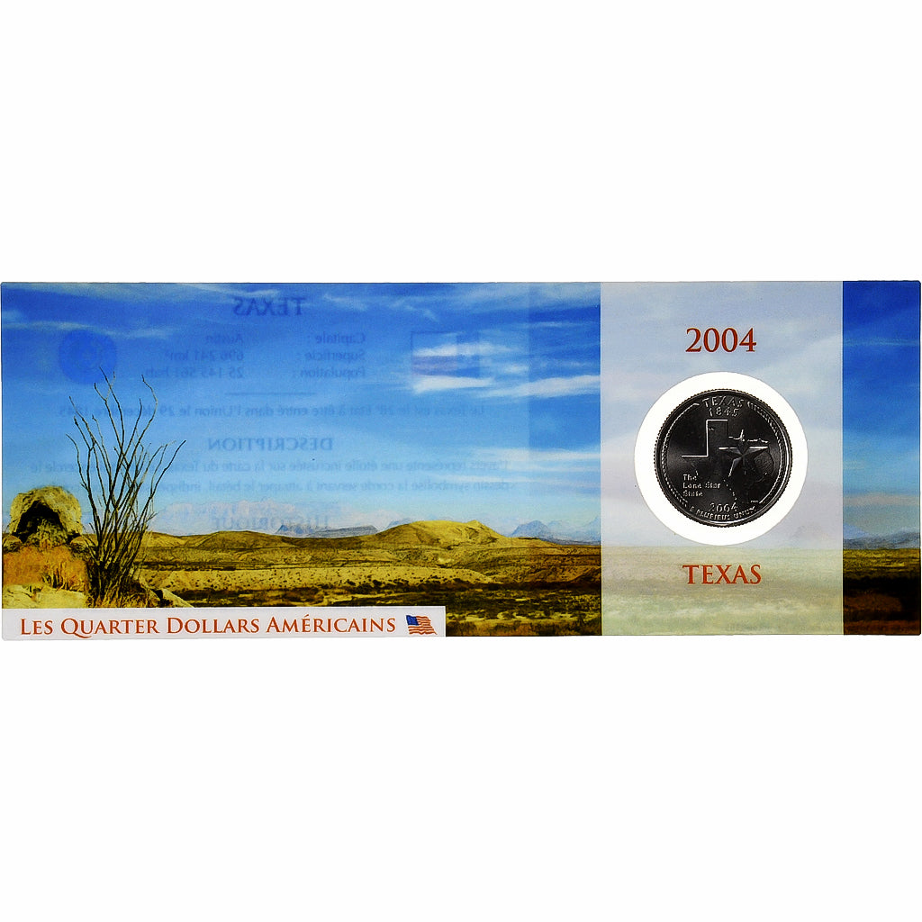 Stati Uniti, quarter dollar, Texas, 2004, Philadelphia, Rame-nichel, FDC, KM:357