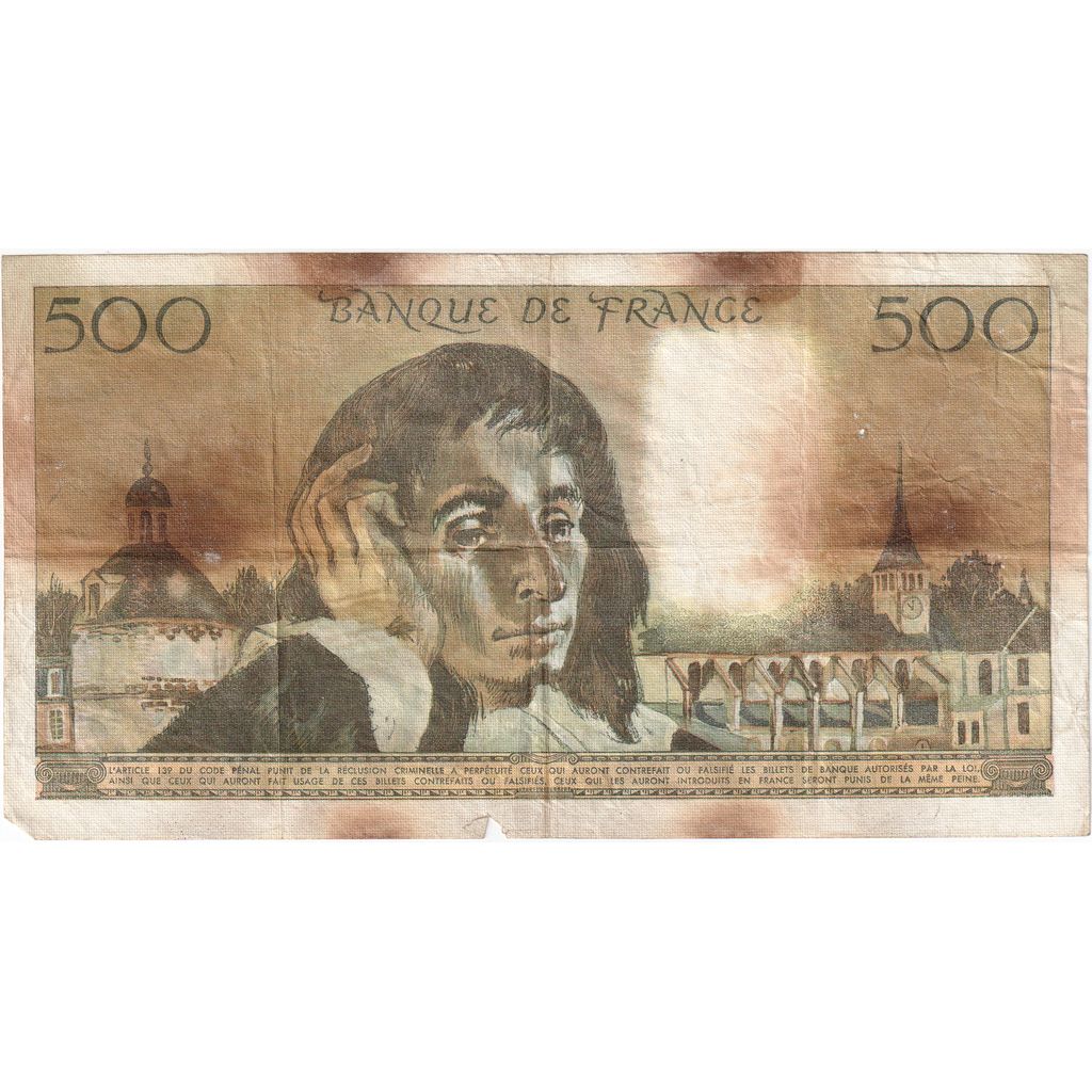 Francia, 500 Francs, Pascal, 1976-04-01, S.5967993, MB
