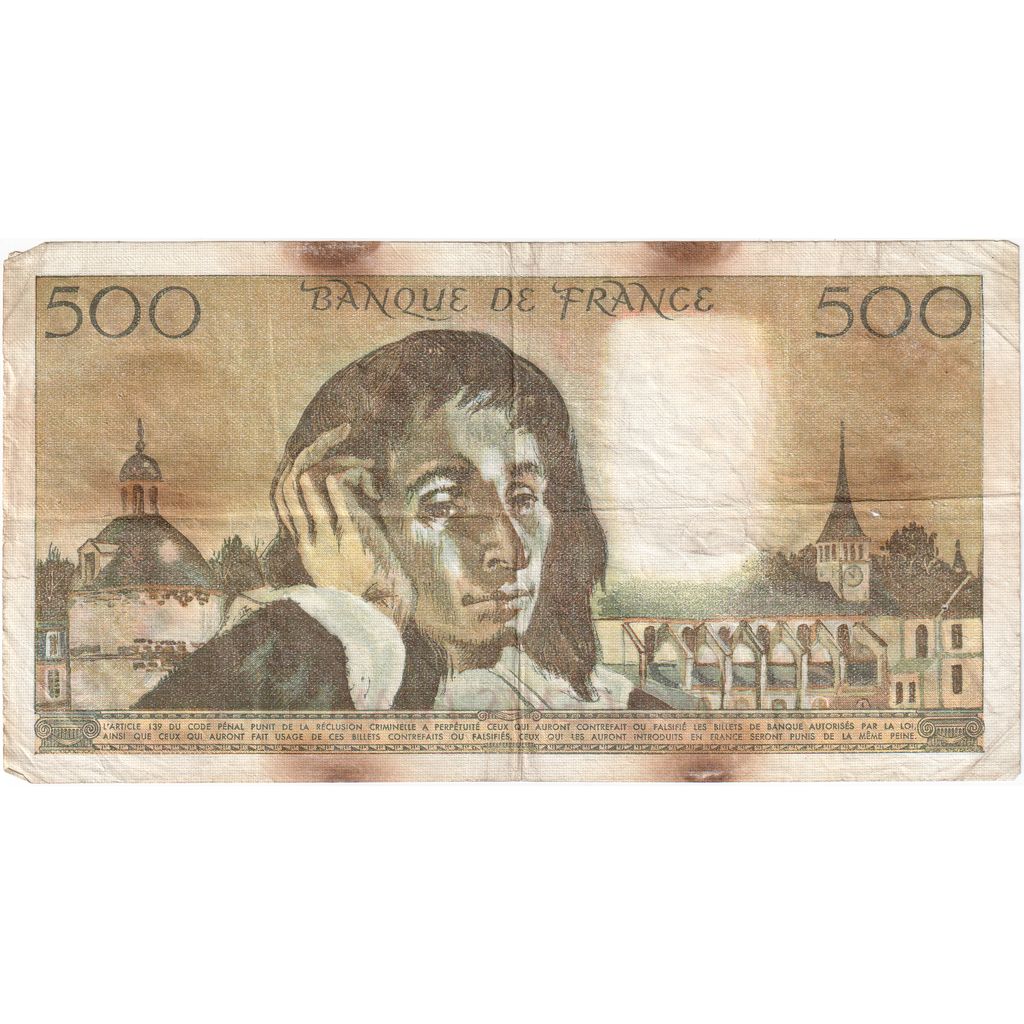 Francia, 500 Francs, Pascal, 1977-11-03, N.7621028, MB