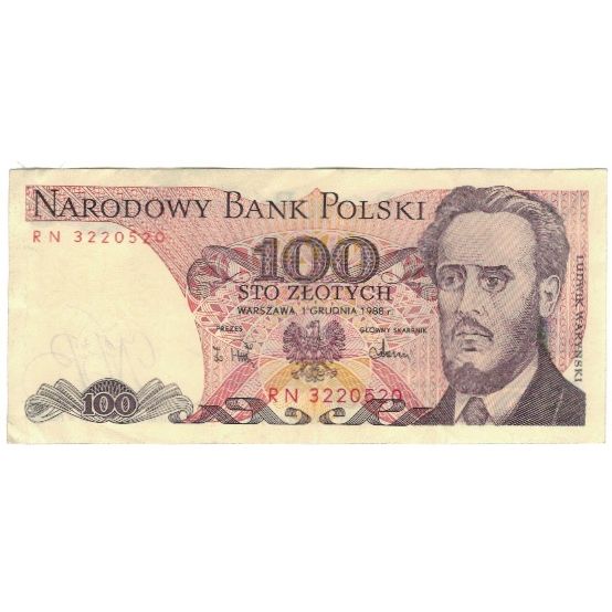 Nota, Polónia, 100 Zlotych, 1979-06-01, KM:143c, AU(55-58)