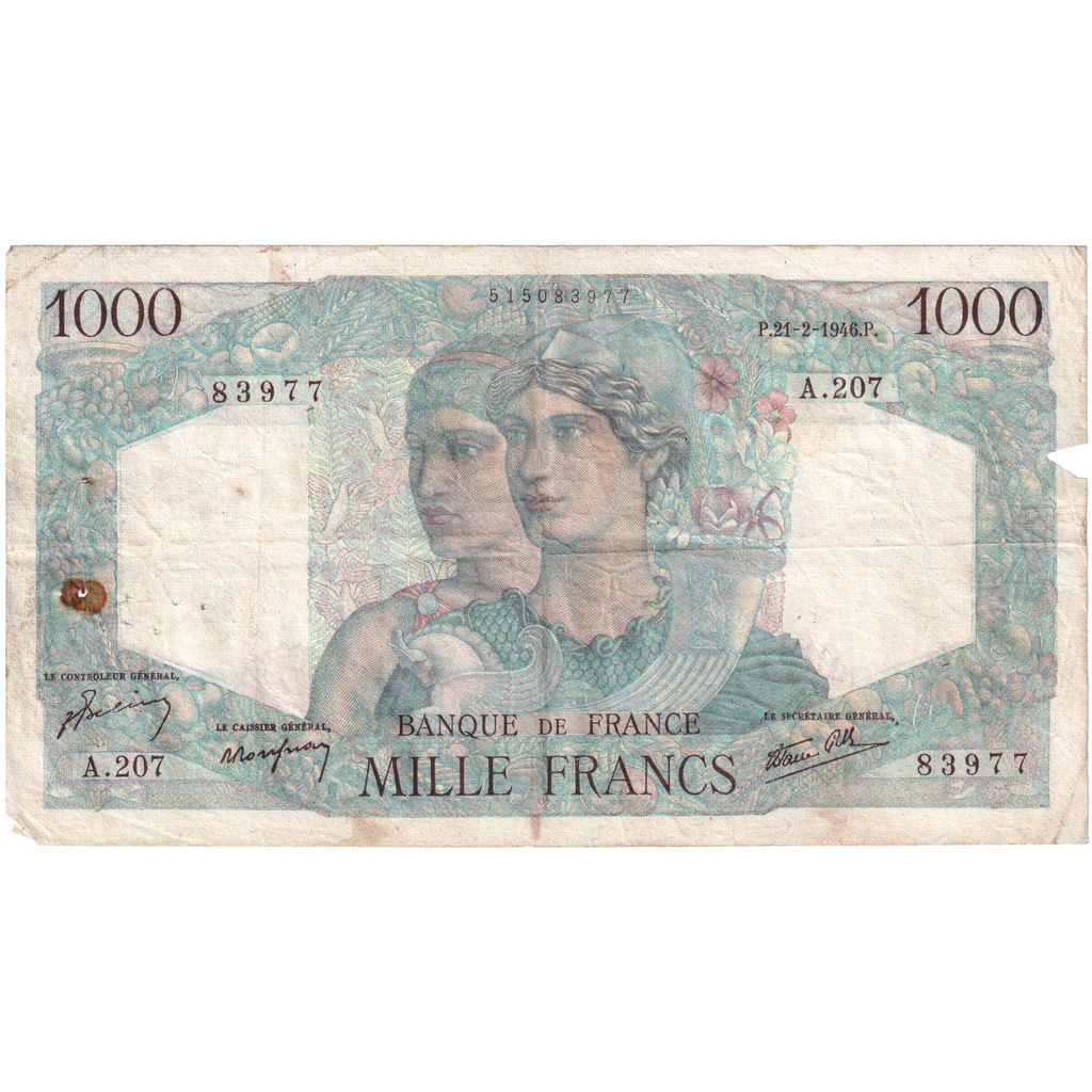 Frankreich, 1000 Francs, Cérès et Mercure, 1946-02-21, A.20783977, S