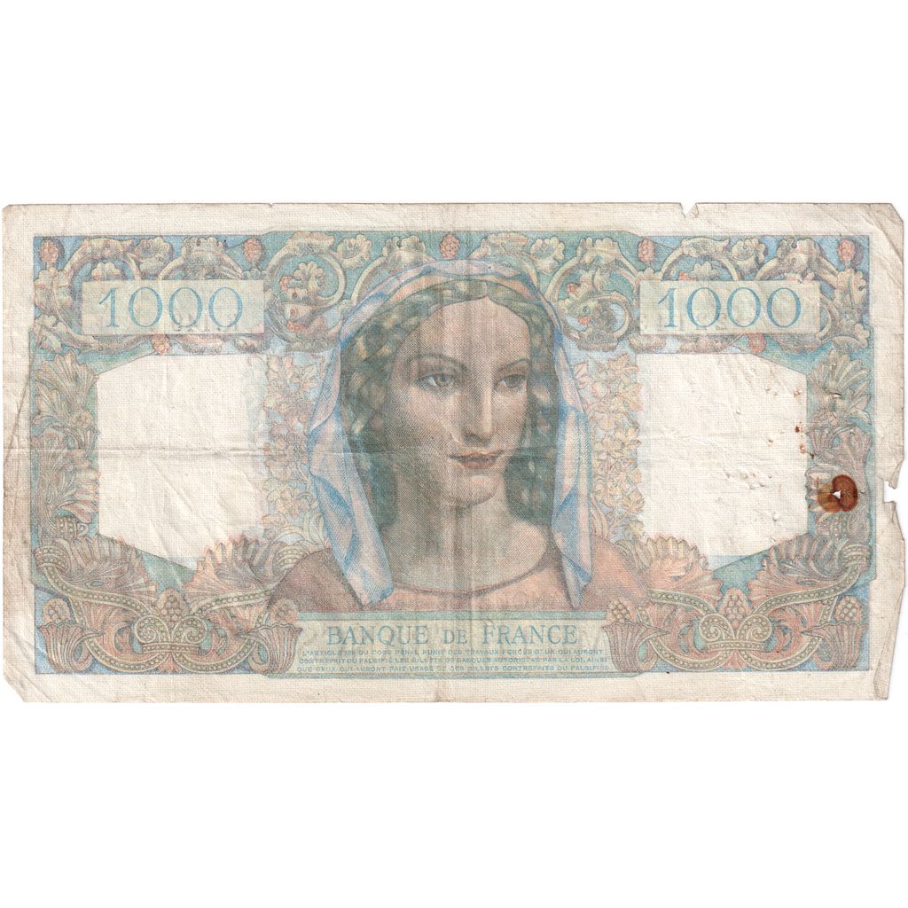 Frankrijk, 1000 Francs, Minerve et Hercule, 1945-12-06, K.14922143, TB+
