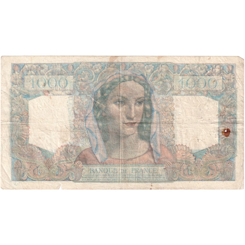 France, 1000 Francs, Minerve et Hercule, 1945-06-28, M.5539223, VF(30-35)