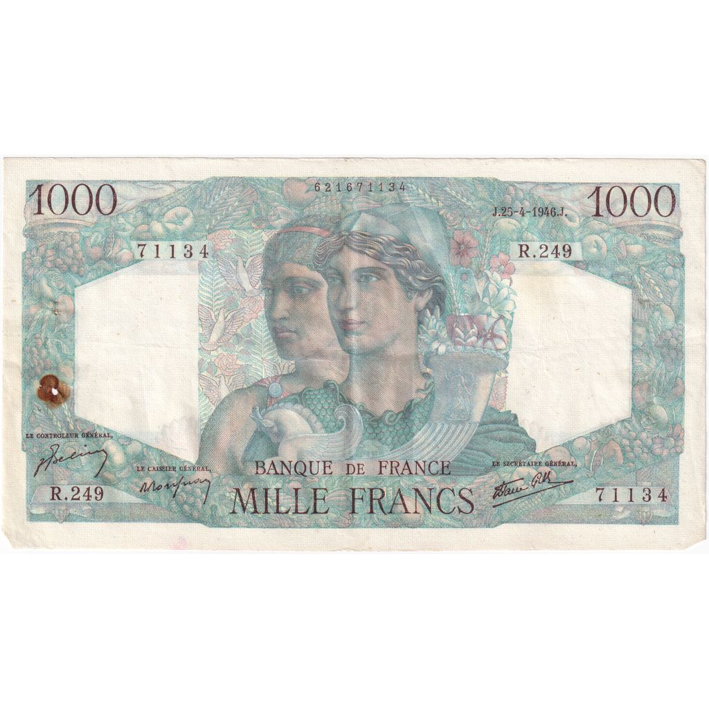 França, 1000 Francs, Minerve et Hercule, 1946-04-25, R.24971134, EF(40-45)