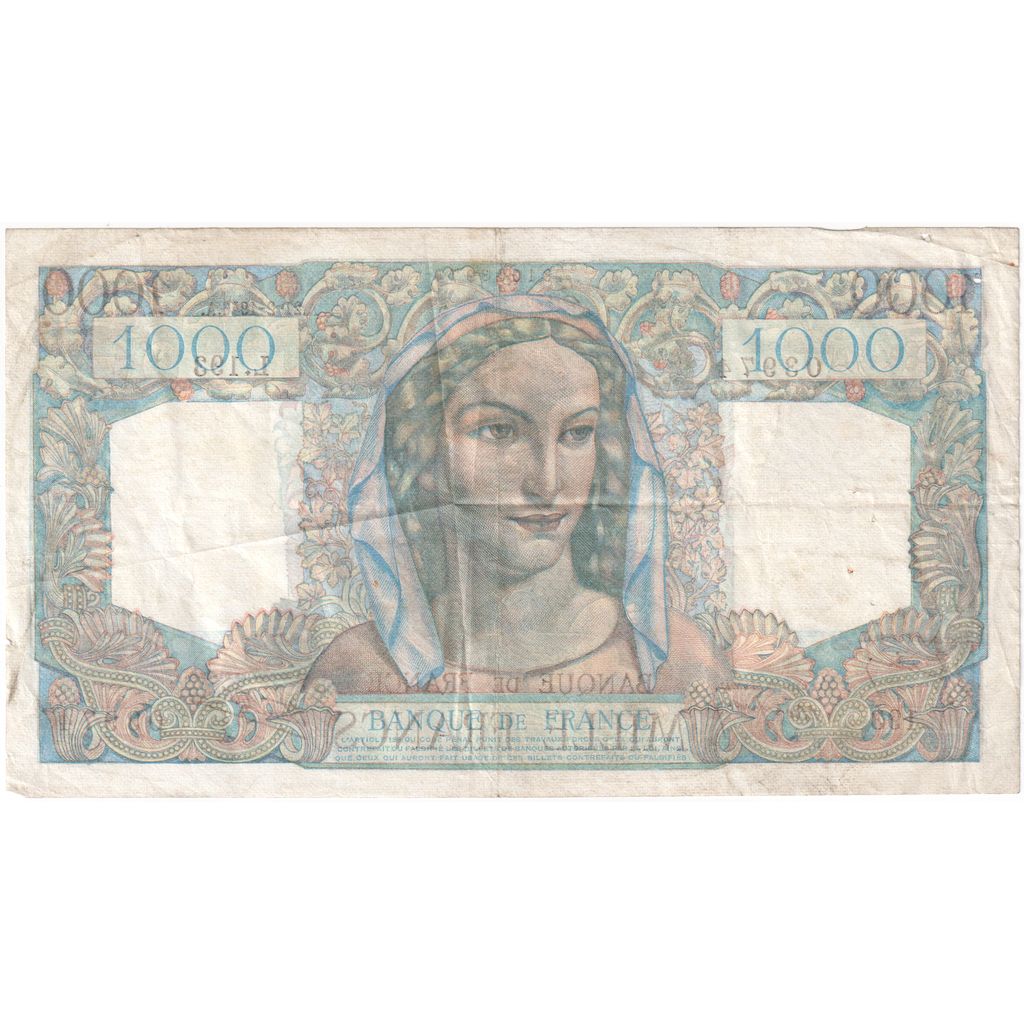 Francia, 1000 Francs, Minerve et Hercule, 1946-02-21, L.19303974, MB+