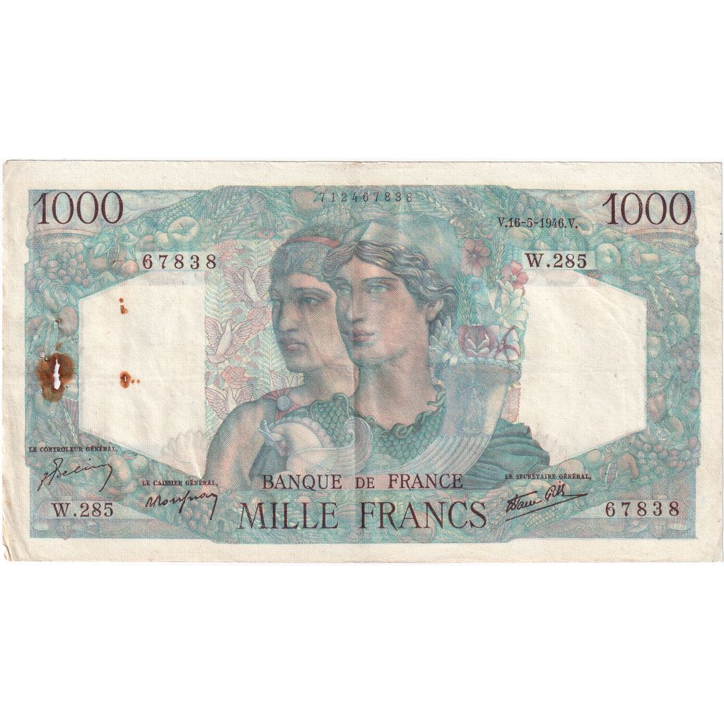 Francja, 1000 Francs, Minerve et Hercule, 1946-05-16, W.28567838, EF(40-45)