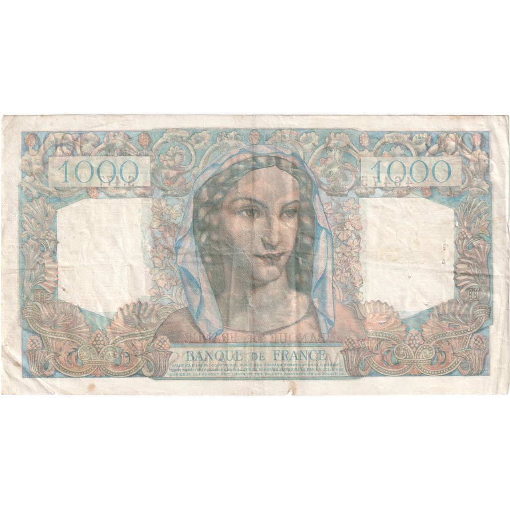 France, 1000 Francs, Minerve et Hercule, 1948-08-26, S.47746475, VF(30-35)