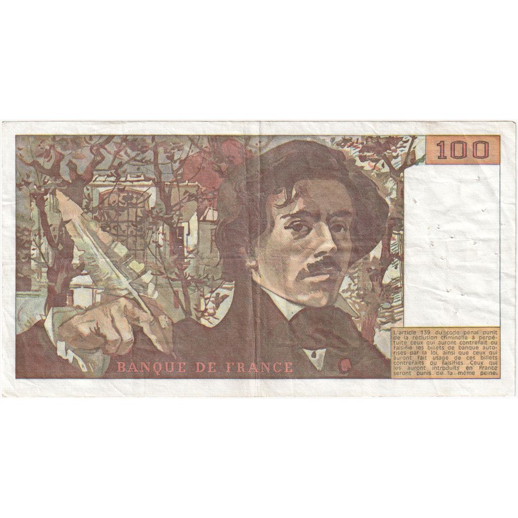 France, 100 Francs, Delacroix, P.6219233, EF(40-45)