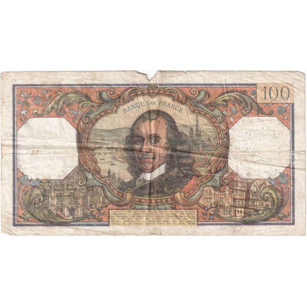 França, 100 Francs, Corneille, 1974-02-07, F.79804391, VF(20-25)