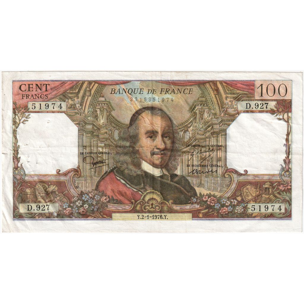 Francia, 100 Francs, Corneille, 1976-01-02, D.92751974, MBC