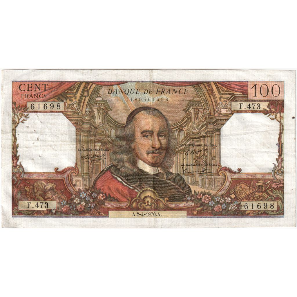 França, 100 Francs, Corneille, 1970-04-02, F.47361698, VF(30-35)