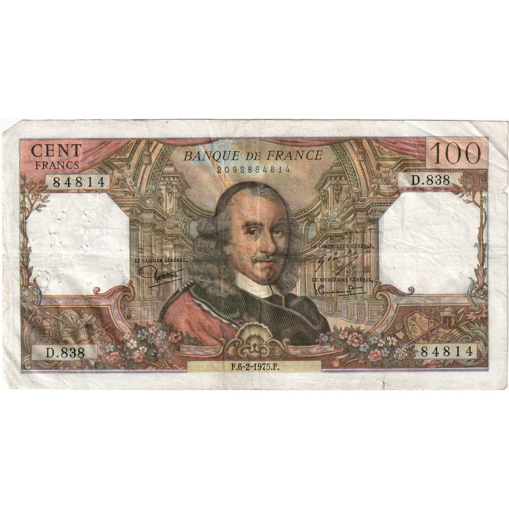 Francia, 100 Francs, Corneille, 1975-02-06, D.83884814, BC+