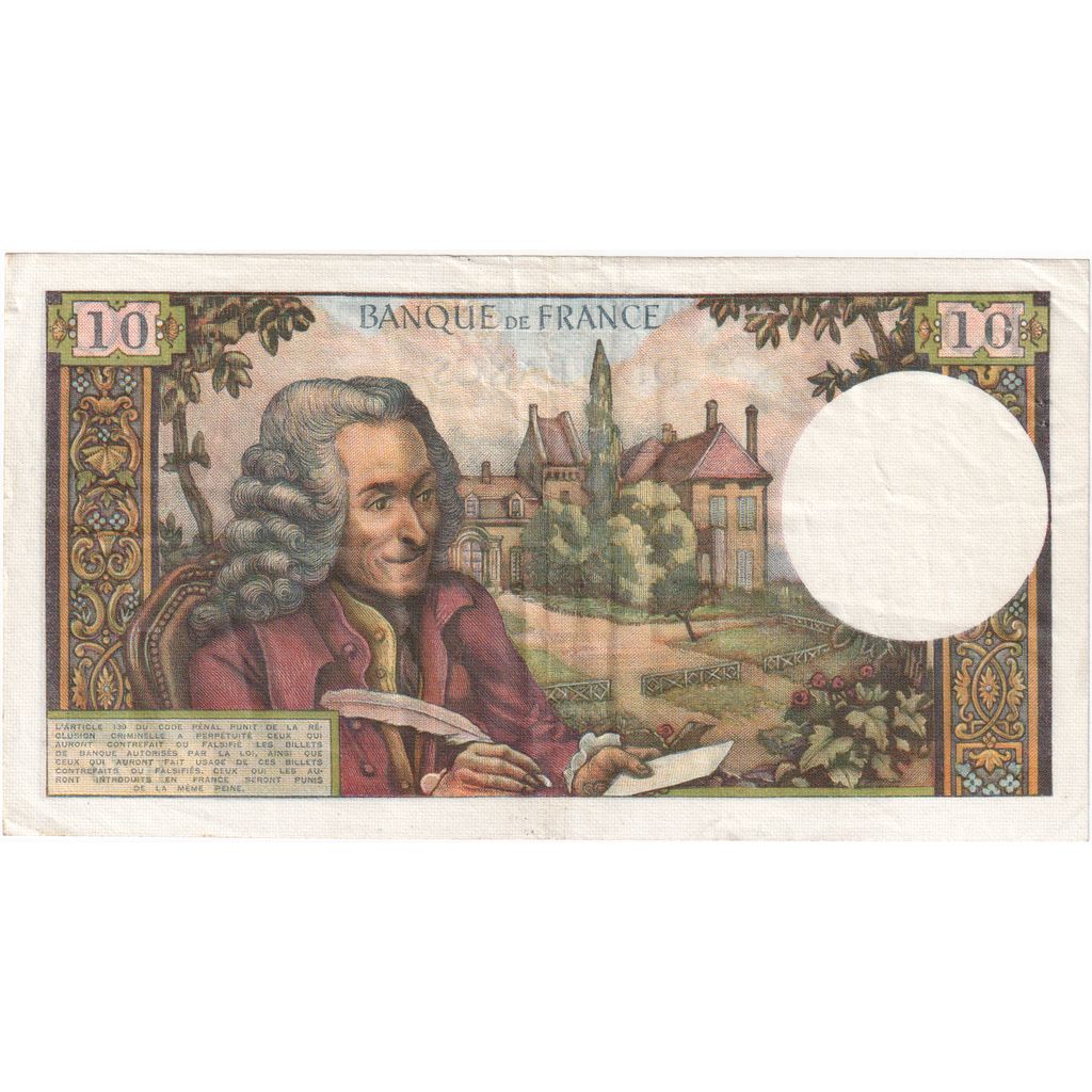 France, 10 Francs, Voltaire, 1964-06-04, H.79, UNC(65-70)