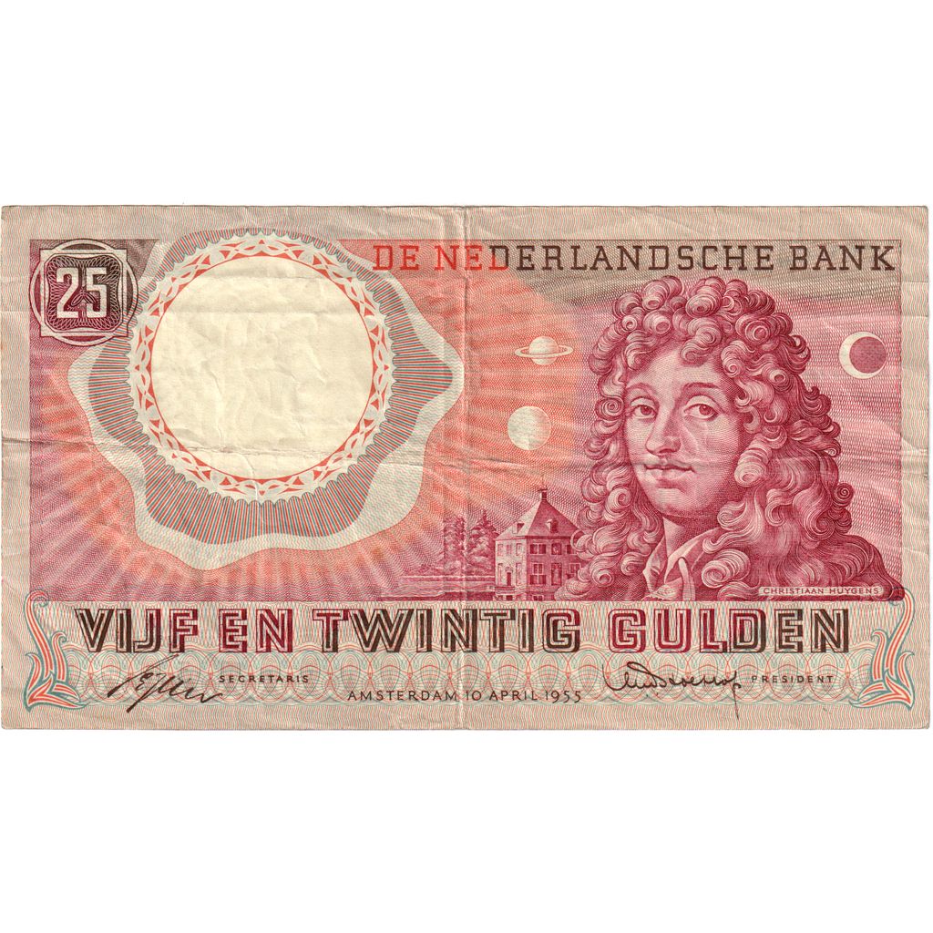 Billete, 25 Gulden, 1955, Países Bajos, MBC