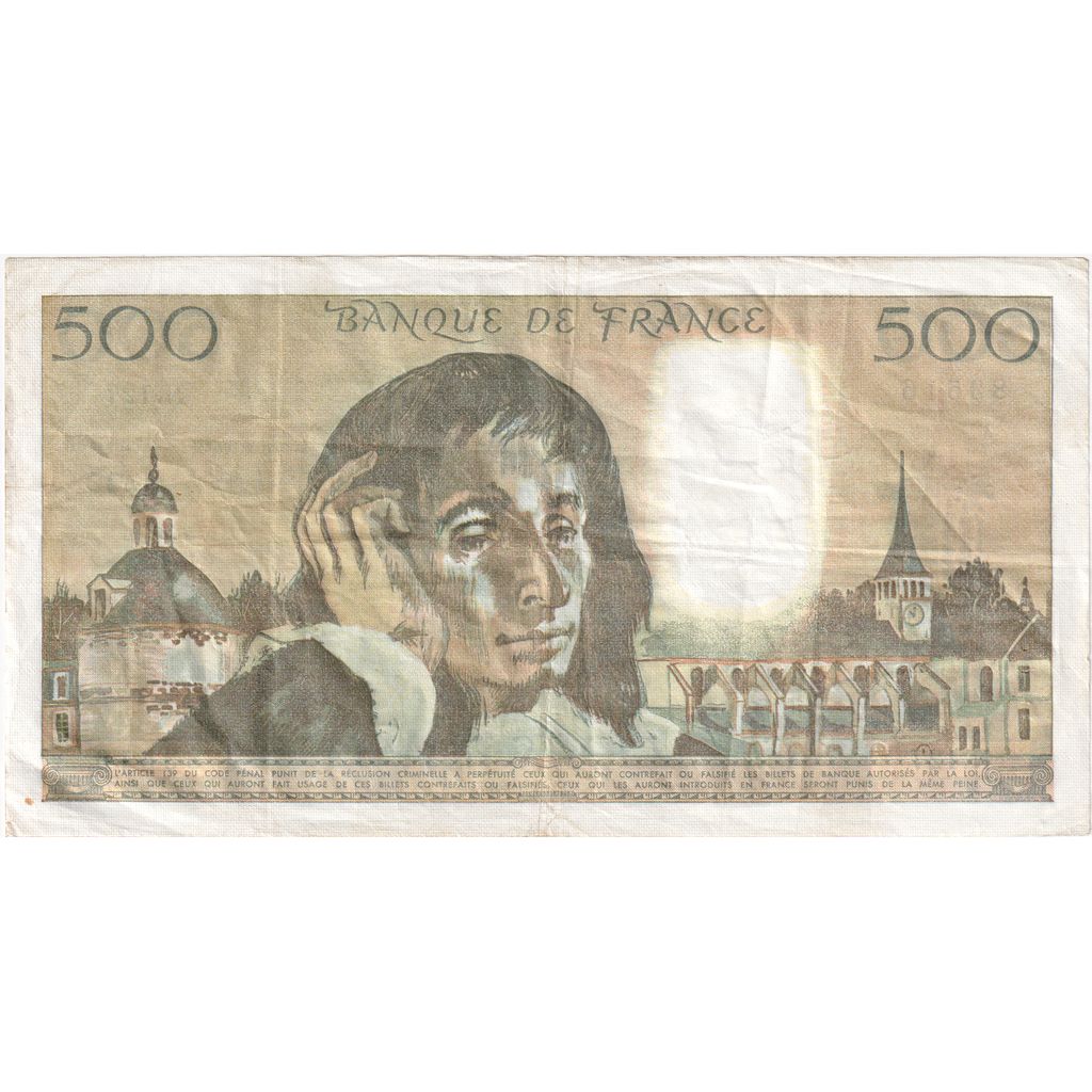 Francia, 500 Francs, Pascal, 1980-09-04, N.12783516, BB