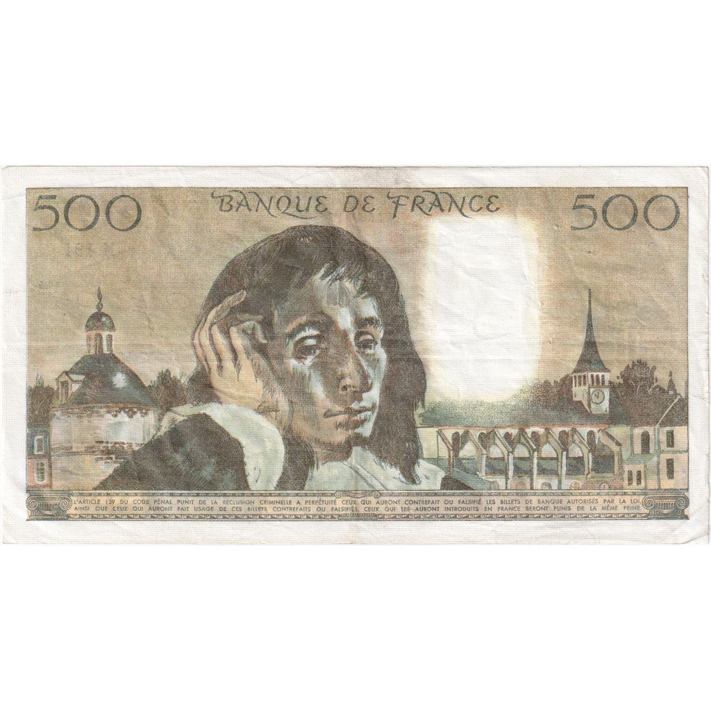 Francia, 500 Francs, Pascal, 1983-06-02, N.19126123, BB