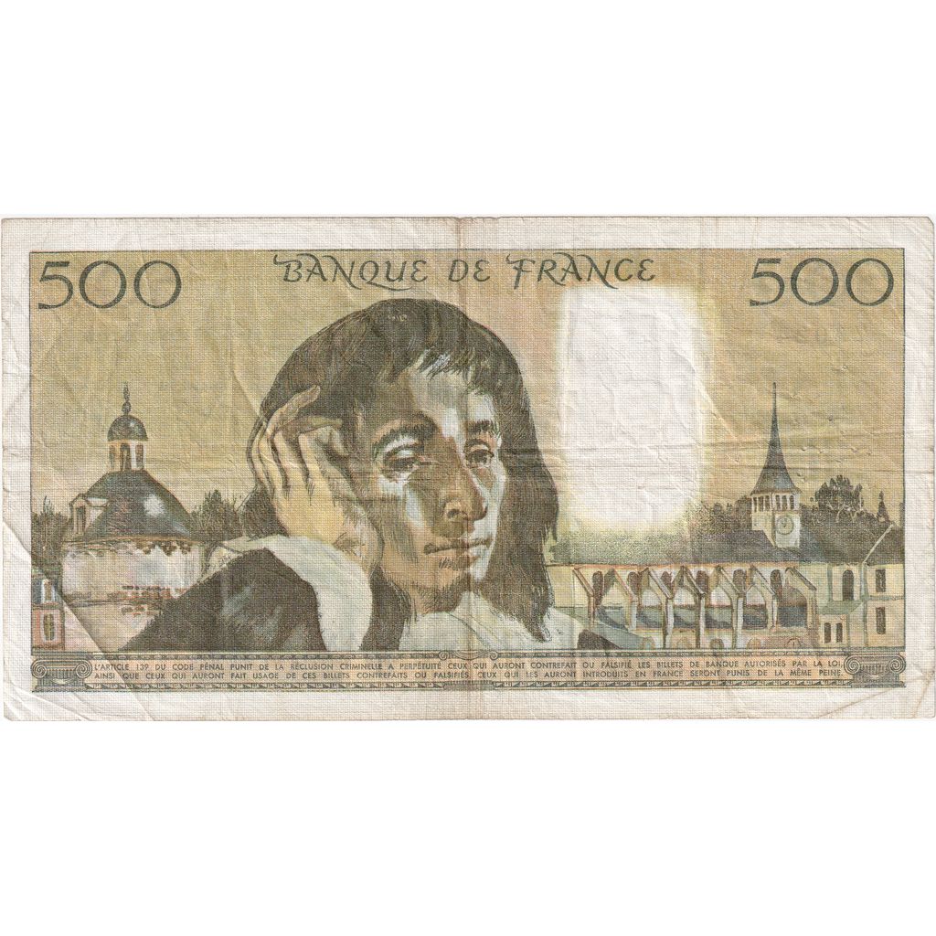 Francia, 500 Francs, Pascal, 1976-11-04, A.6676024, BB