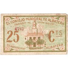 Spain, 25 Centimes, 1937-08-20, Monnaie de nécessité, VF(20-25)