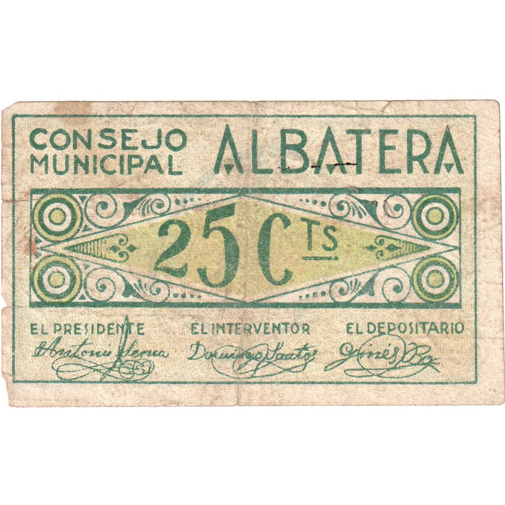 Spain, 25 Centimes, 1937-08-20, Monnaie de nécessité, VF(20-25)