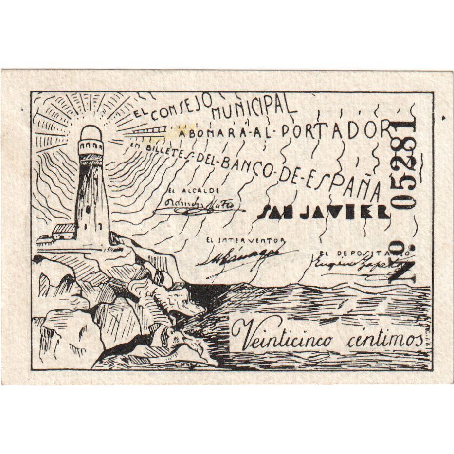 Spanje, 25 Centimes, 1937-10-09, NIEUW