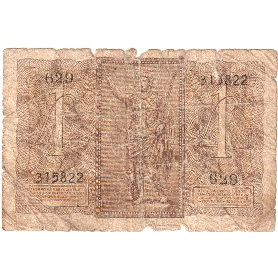 Italien, 1 Lira, 1939-11-14, S
