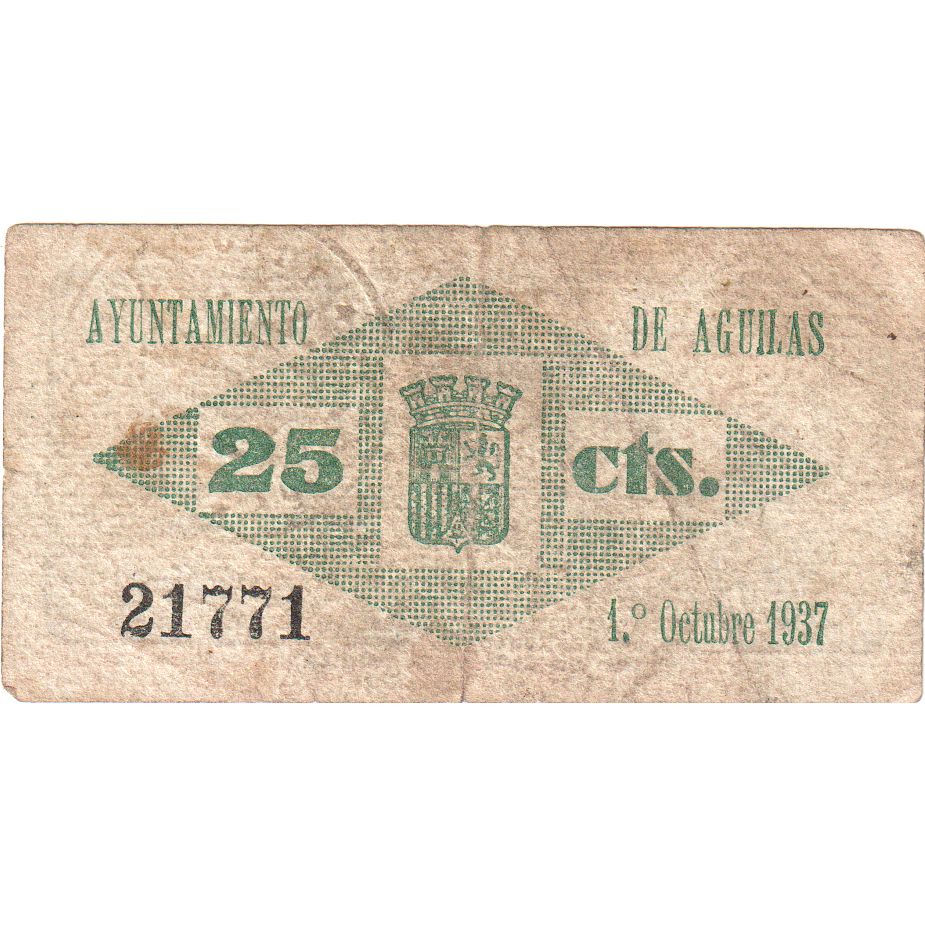 Hiszpania, 25 Centimes, 1937-10-01, Monnaie de nécessité, VF(20-25)