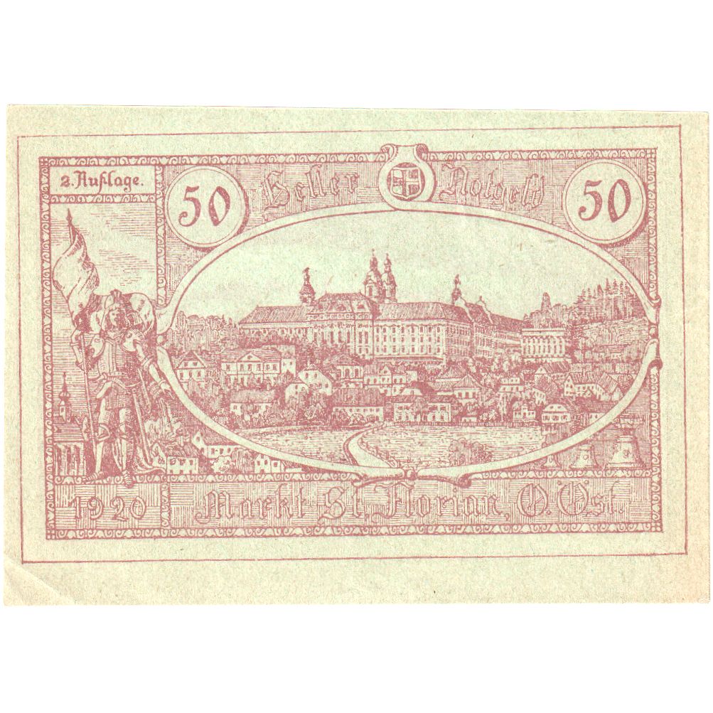 Austria, St Florian, 50 Heller, 1920-10-31, SPL