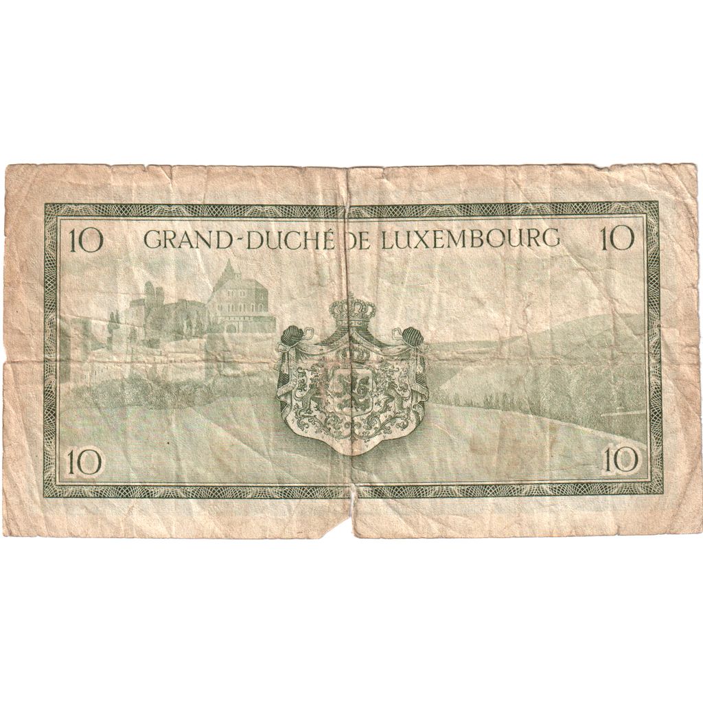Luxembourg, 10 Francs, VF(20-25)