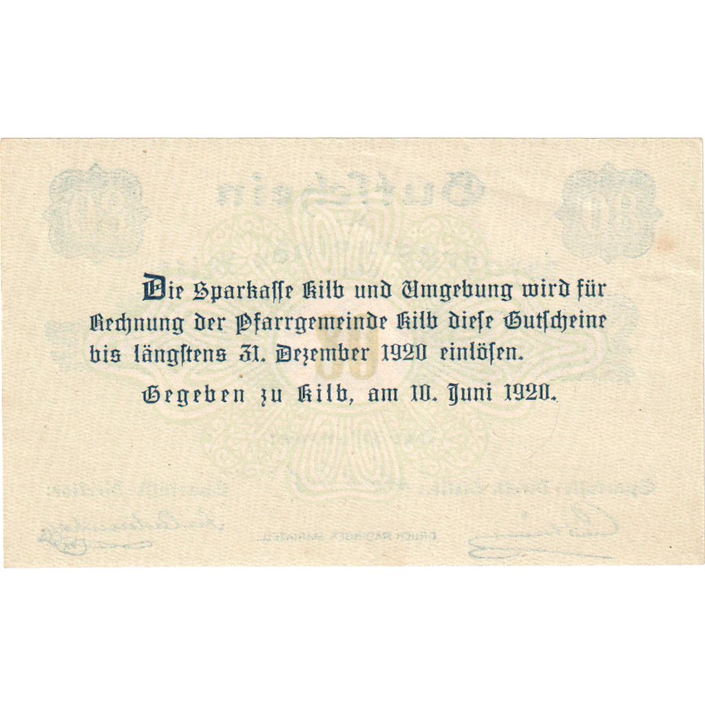 Austria, Kilb, 80 Heller, 1920-06-10, FDS