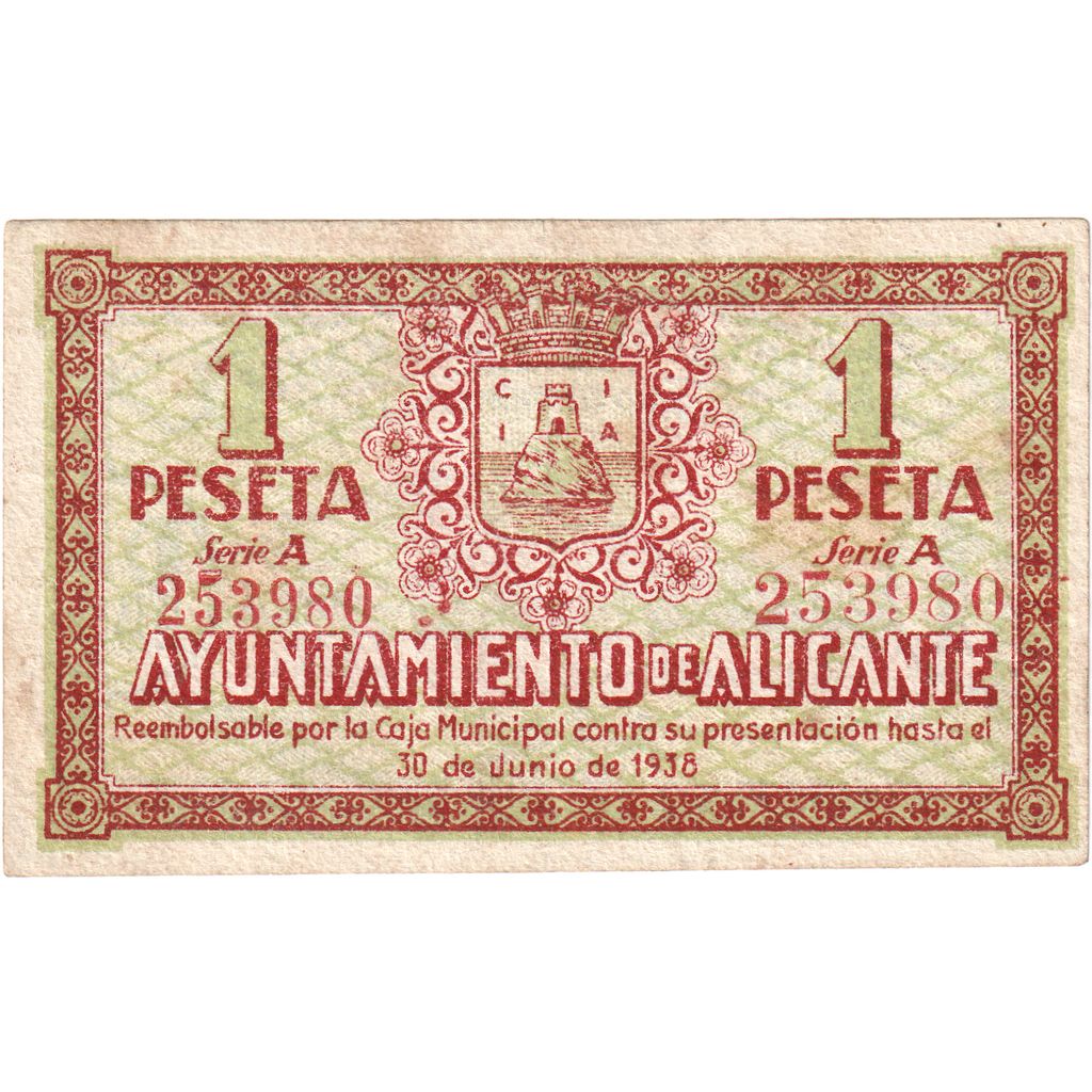 Espagne, 1 Peseta, TTB