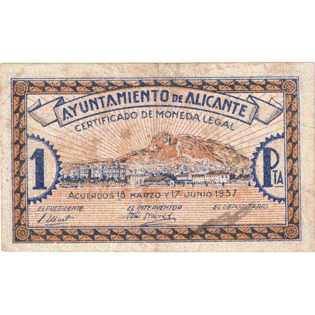 Espagne, 1 Peseta, TTB