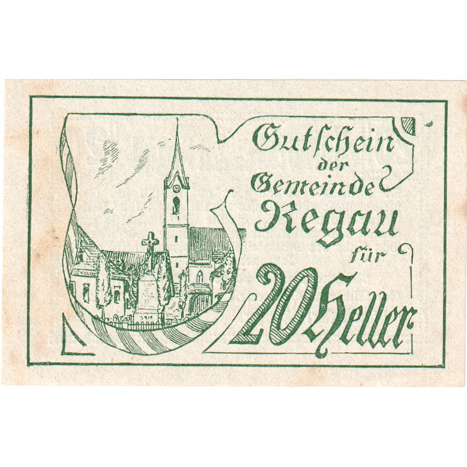 Austria, Regau, 20 Heller, UNC(63)