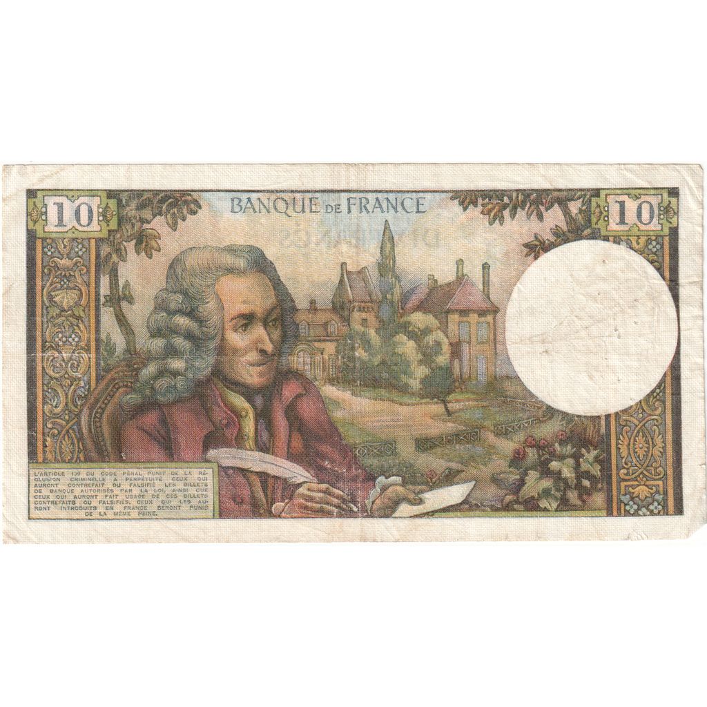 Francja, 10 Francs, Voltaire, 1971-02-04, D.66023965, EF(40-45)