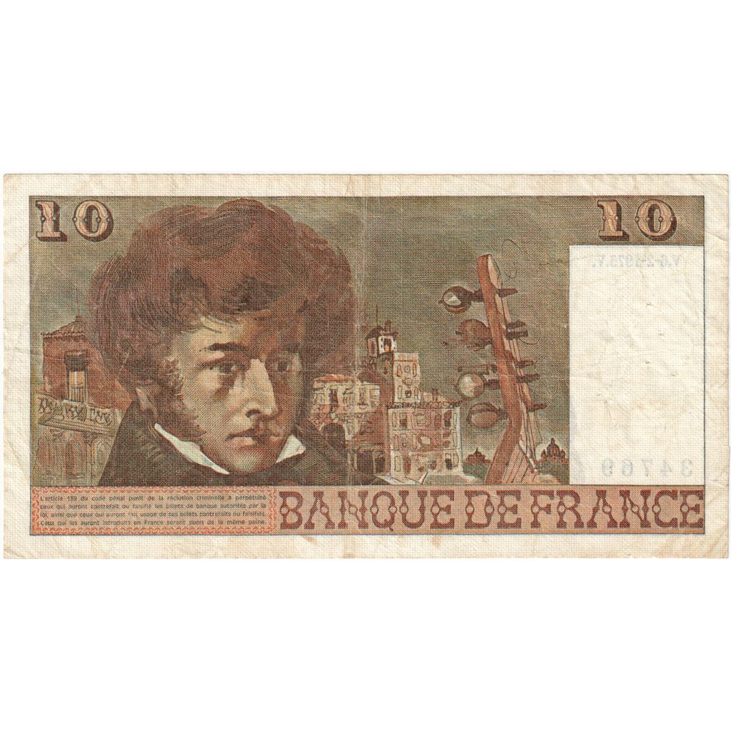 France, 10 Francs, Berlioz, 1975-02-06, W.14834769, VF(20-25)