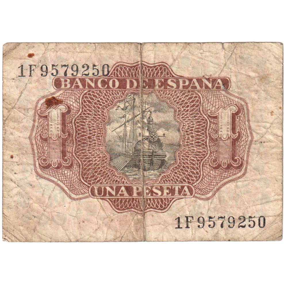 Hiszpania, 1 Peseta, 1953-07-22, VF(20-25)