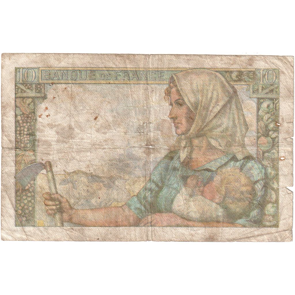 France, 10 Francs, Mineur, 1944-01-13, U.6330485, VF(20-25)