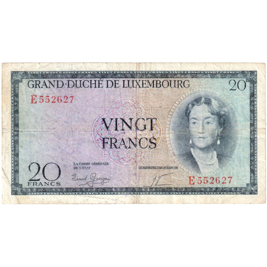 Luxembourg, 20 Francs, VF(30-35)