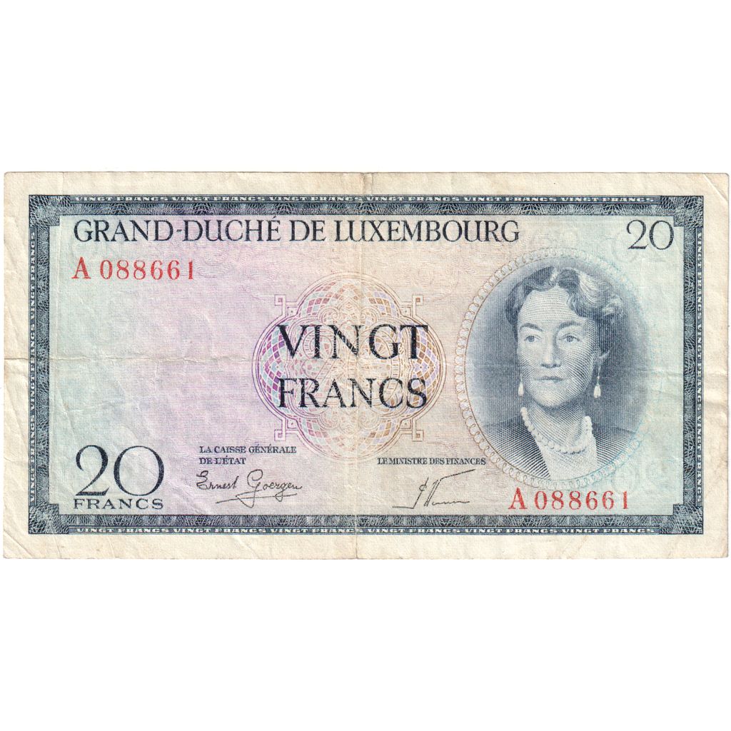 Luxemburgo, 20 Francs, MBC